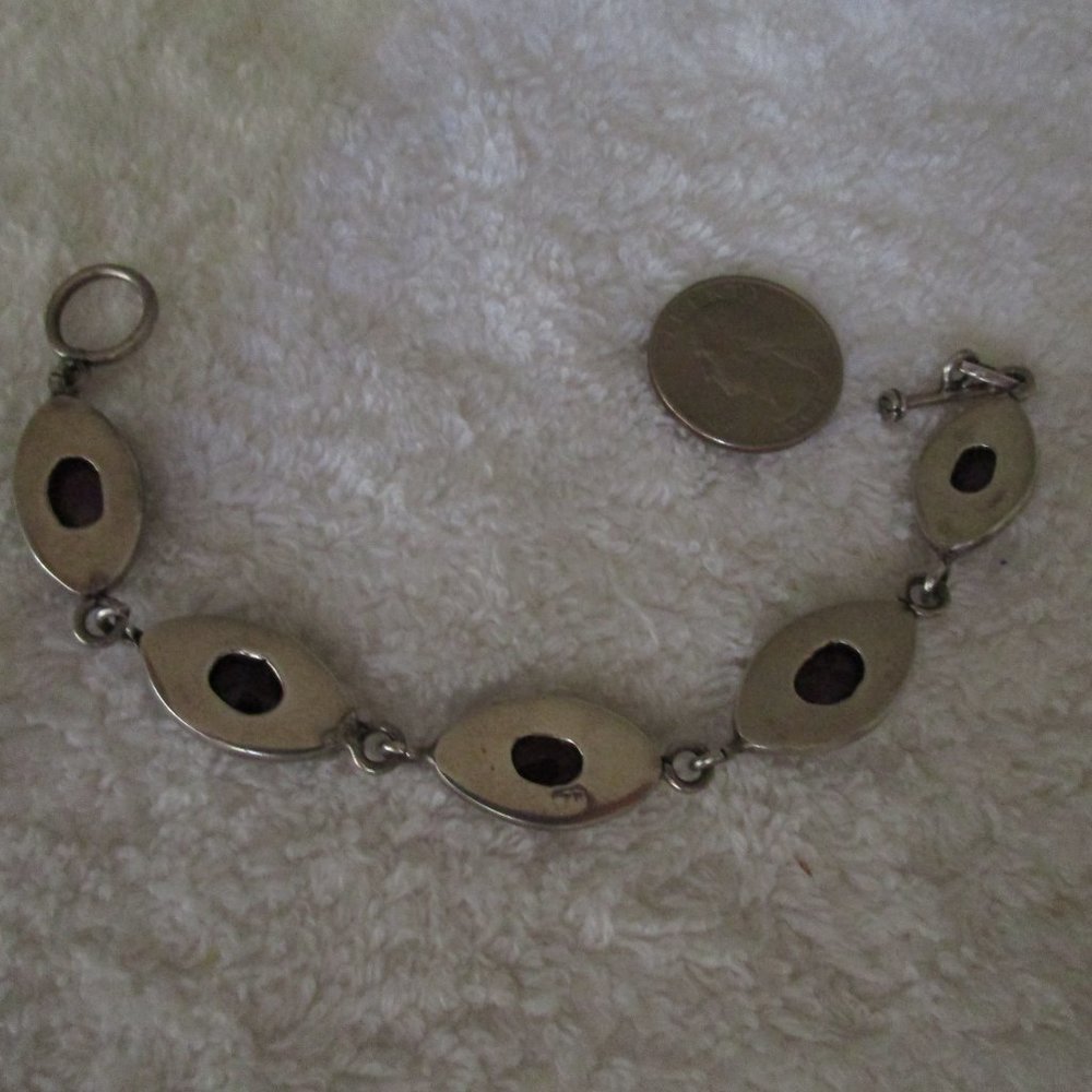 Sterling Silver Faceted Ruby Gemstone Bracelet - image 5